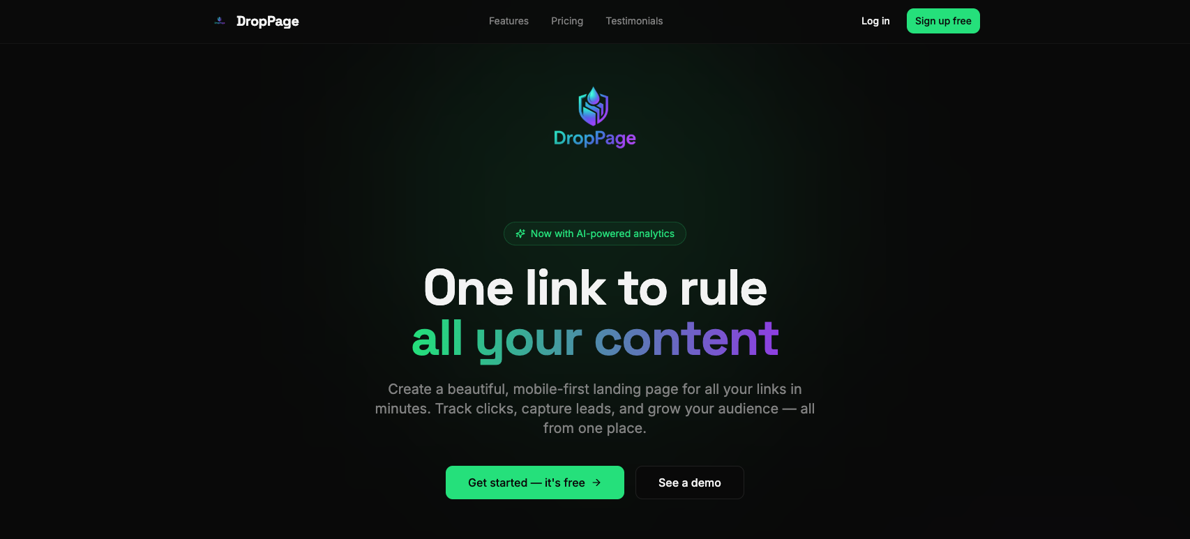 DropPage interface